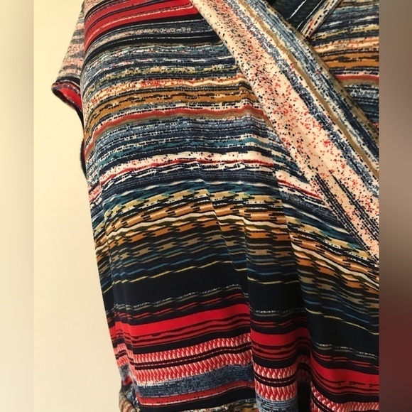 Olivia Matthews striped wrap dress.  Petite.  XL. - Picture 3 of 11